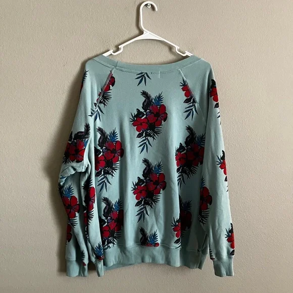 Wildfox Hibiscus Dreams Sommers Sweatshirt in Glacier size medium comfy cozy - Picture 5 of 5